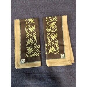 Beauville Napkins RAFFAELLO Pattern Qty. 2 Brown’s & Greens